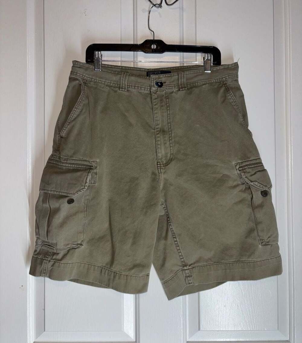 Polo Ralph Lauren 67 Chino Cargo Shorts Olive Green Size 35